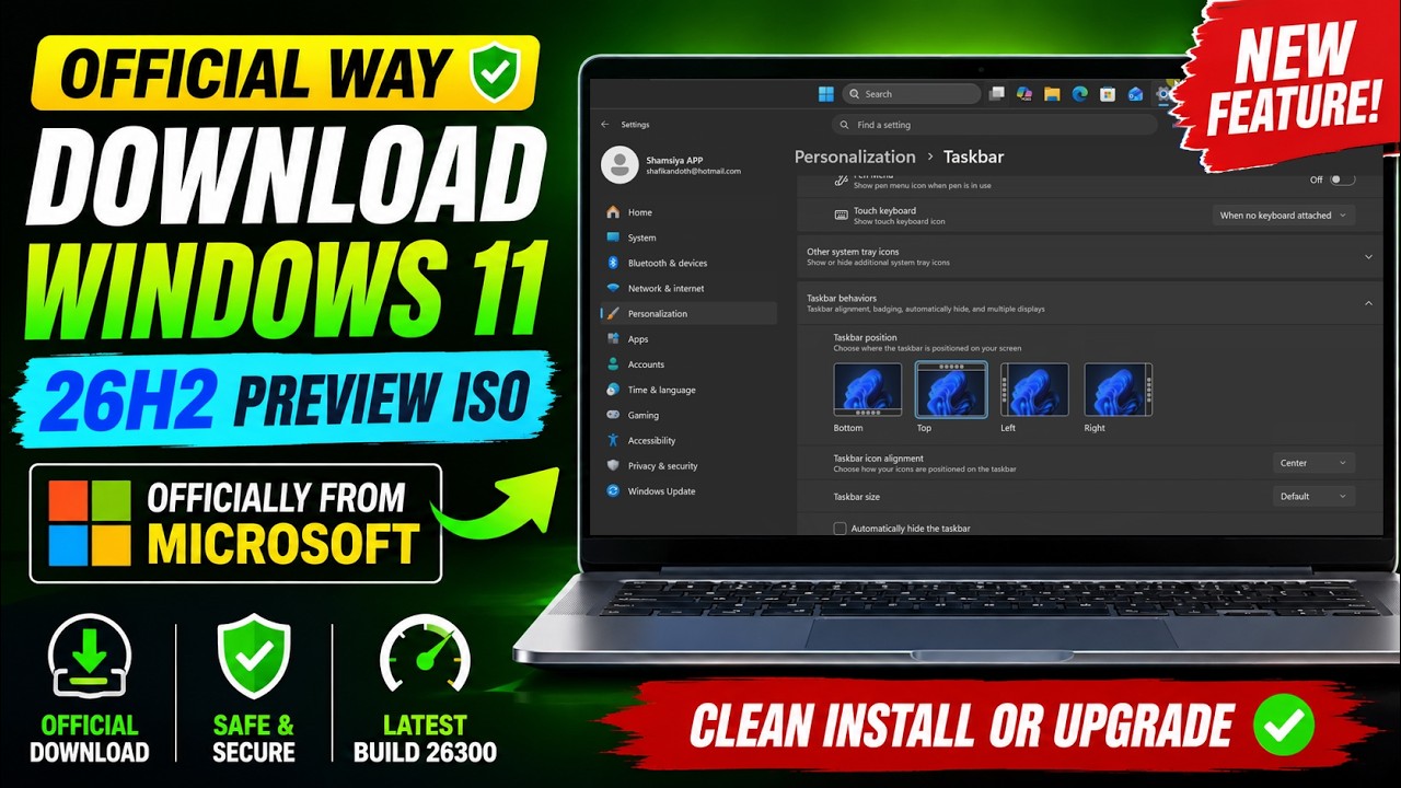 Download Windows 11 26H2 Official ISO from Microsoft Website