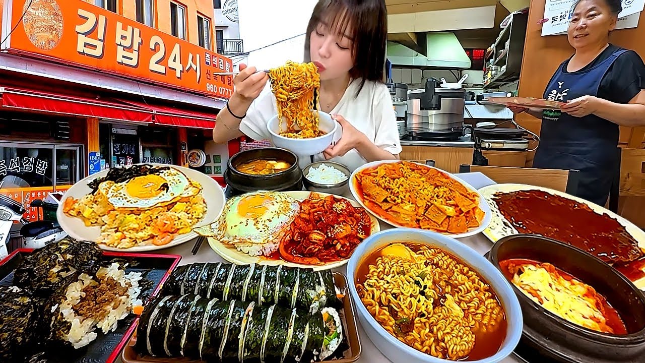 Заказал 10 блюд в «Kimbap Heaven» 🤯 Рамен, Тонкацу, Ттокпокки и корейский стритфуд!