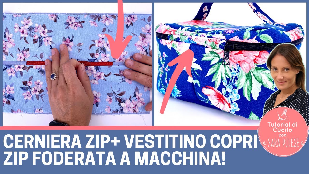 Cucire la cerniera zip con vestitino | foderata a macchina | trucco di cucito per cerniera