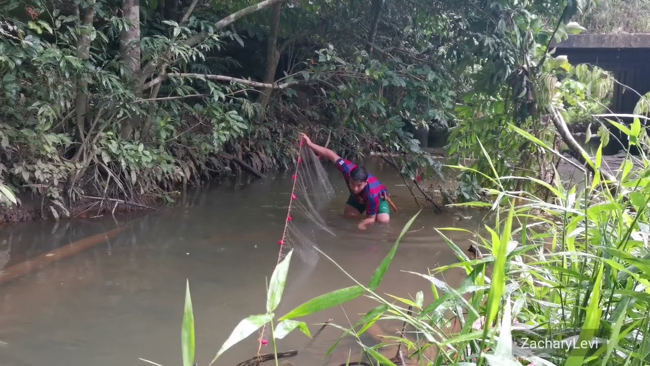 Bertahan hidup di hutan dengan memasang jaring dan menembak ikan