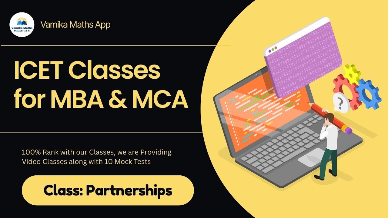 ICET (MBA & MCA) Classes || Partnerships Class - 1 by Vamika Maths App #tsicet #apicet #class