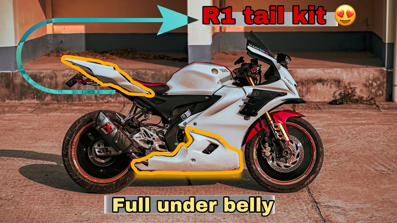 R1 tail kit and under belly for yamaha r15 v4 | yamaha r15m #r15v4 #modified #bikemodification