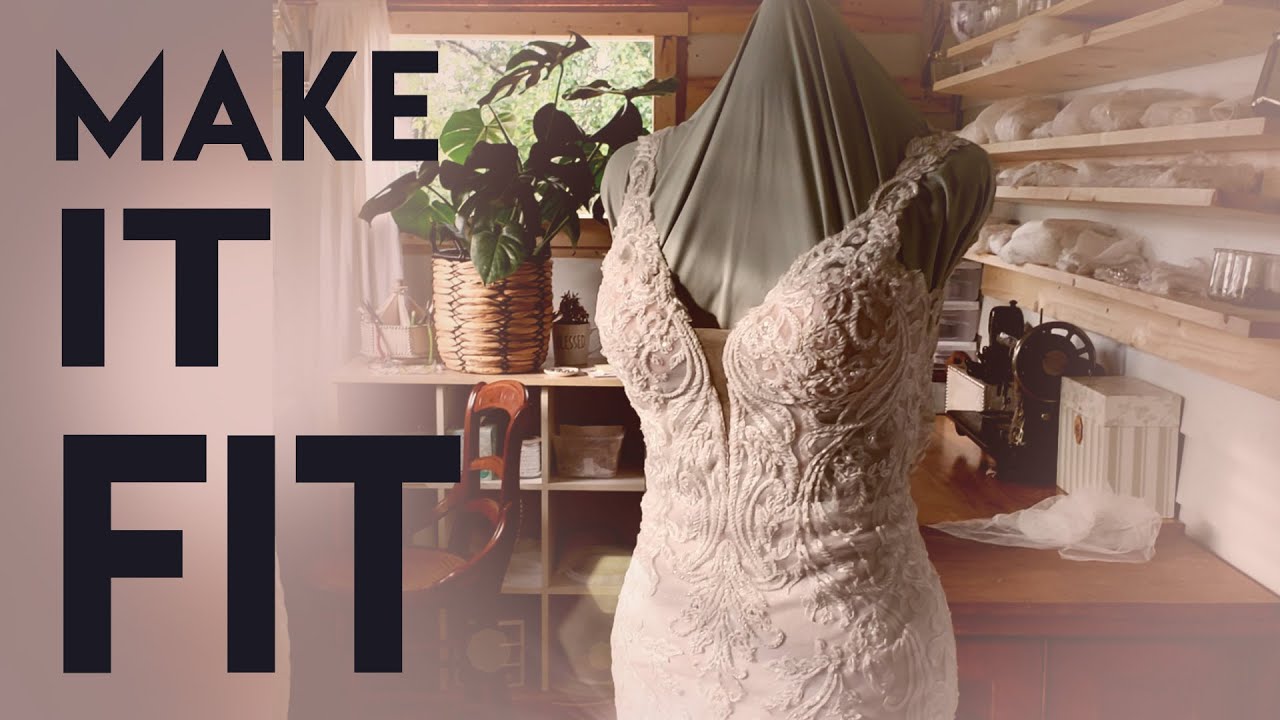 Take in Sheer Sheath Lace Wedding Dress | Lace Sides Bodice | Clear Boning | Illusion Bridal Gown