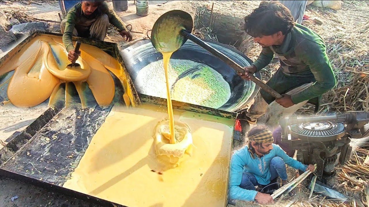 Traditional Organic JAGGERY Making Process in Village Pakistan