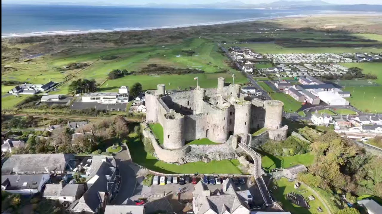 Harlech Castle North WALES UK Beautiful Nature -  Drone DJI Mavic - Cinematic- Planet Earth