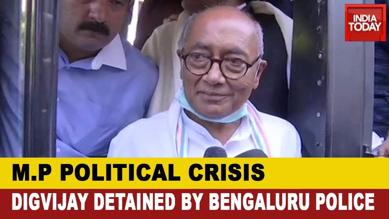 M.P Political Crisis: Digvijaya Singh Detained In Bengaluru; SC Hearing Today On Floor Test Plea