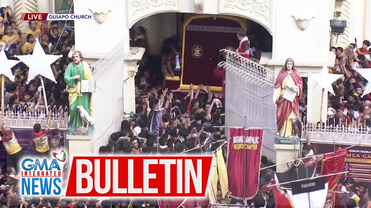 Poong Jesus Nazareno, nasa loob na ng simbahan | GMA Integrated News Bulletin