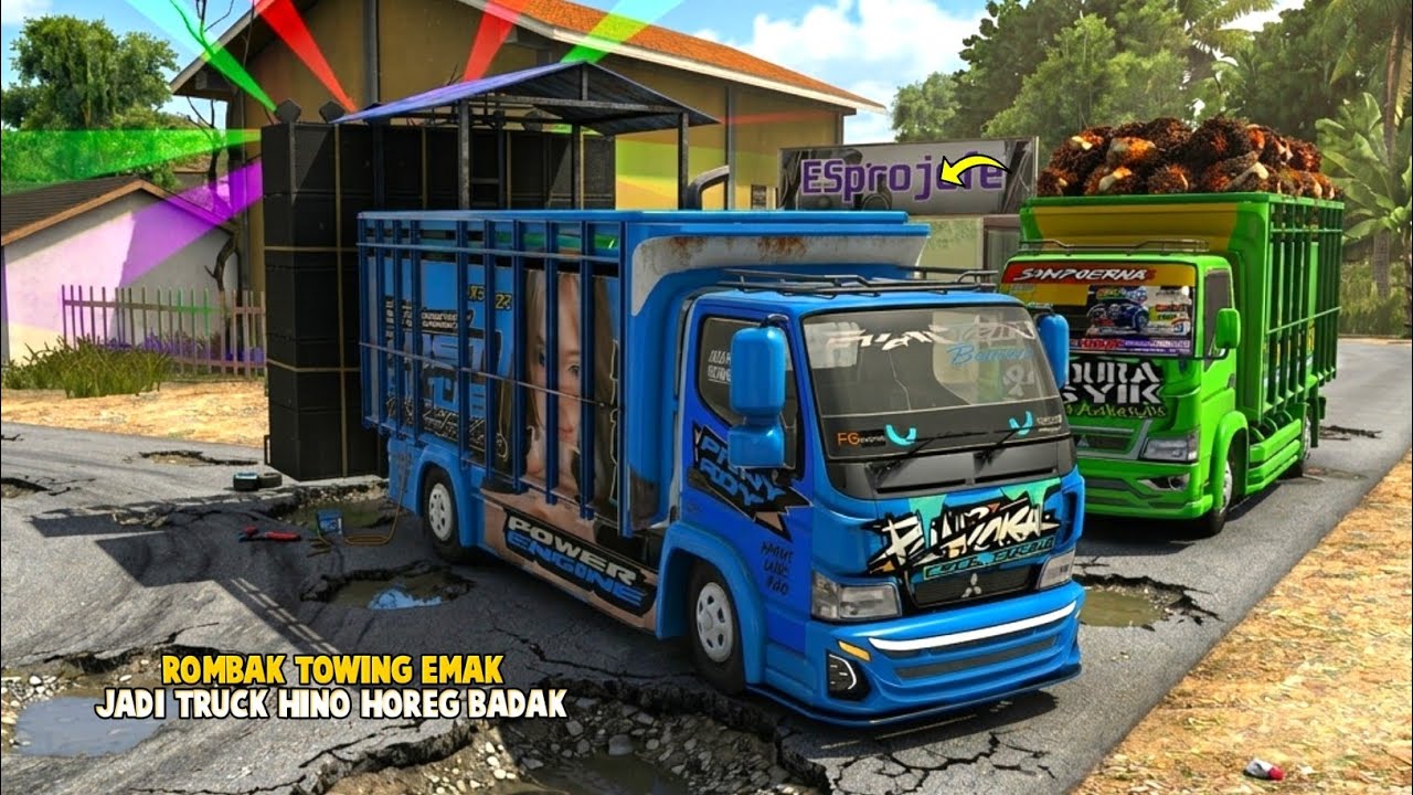 Sound Horeg Super Besar🔥Aku Rombak Towing Rongsok Jadi Truck Horeg Badak😯ES Truck Simulator ID