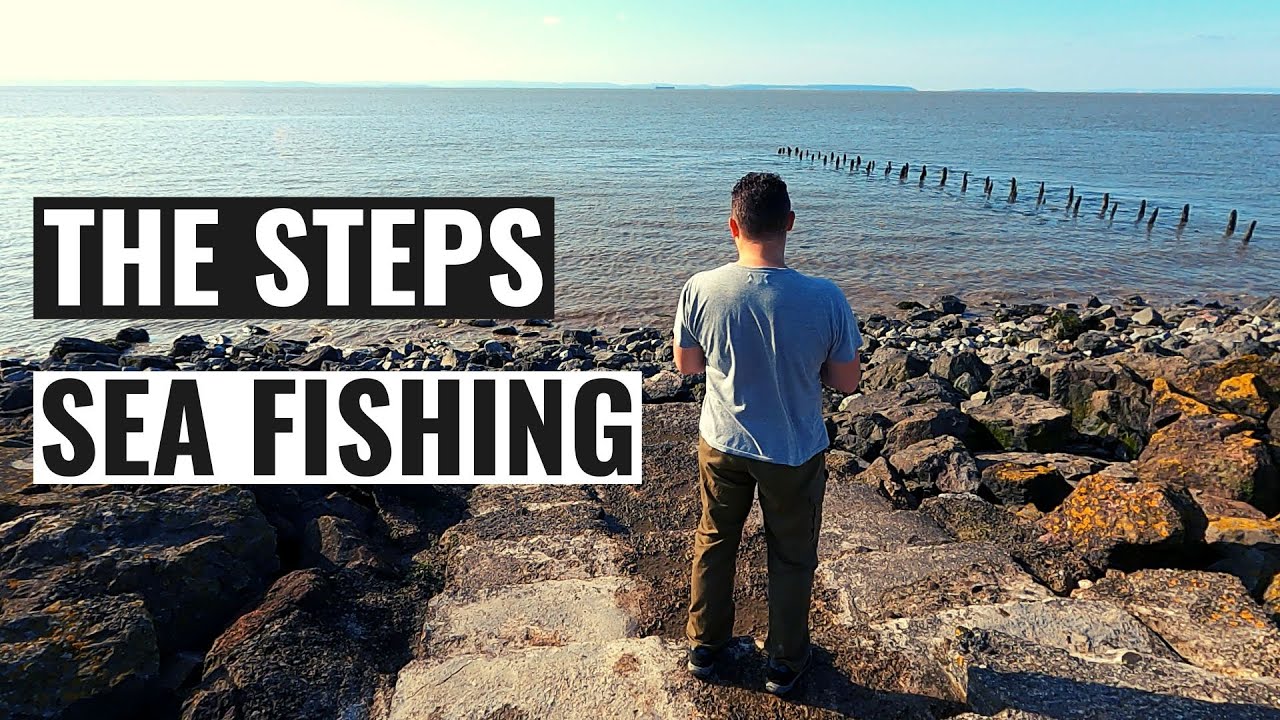 Sea Fishing on 'The Steps' at Newport in South Wales - Bristol Channel