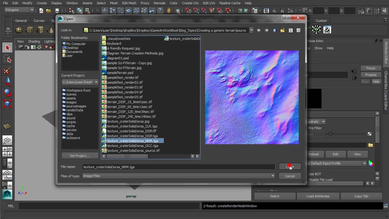 Making a Terrain of Another World with Autodesk Maya & Normal Mapping