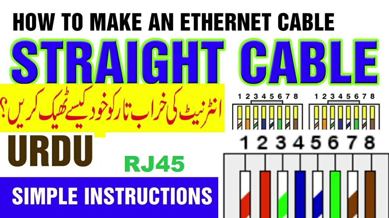 How to Make an ethernet cable | How to wire of RJ45 Urdu