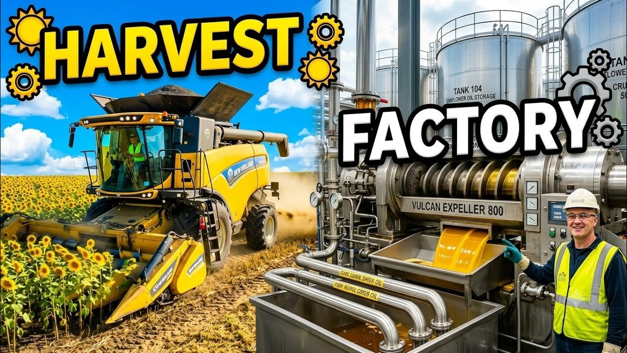 Mass Production of Pure Sunflower Oil 🌻 | Amazing Factory Process