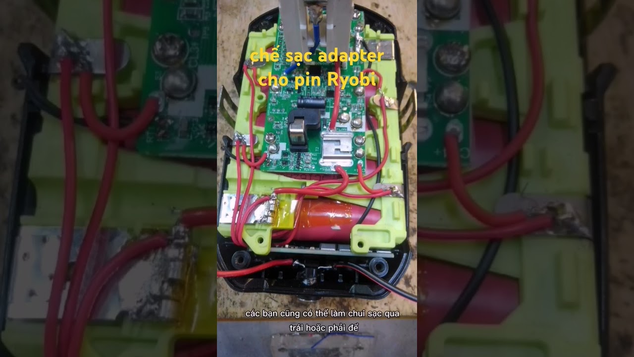 chế sạc Adapter cho pin zin Ryobi #diy #ryobiultrapower #xuhuong #lion #robot #robotics