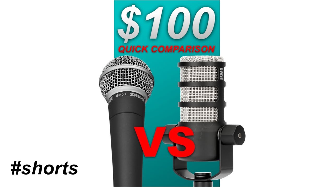 Shure sm58 vs Rode Podmic Quick Comparison (YT shorts)