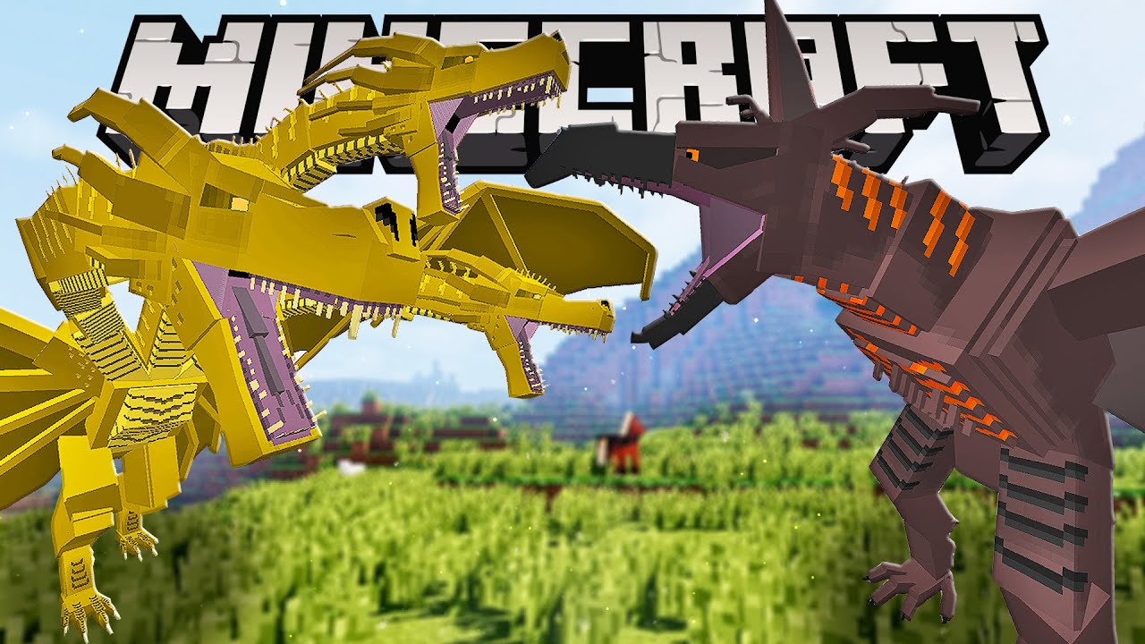 TITANUS RODAN VS KING GHIDORAH! CÉUS em CHAMAS | Godzilla no Minecraft