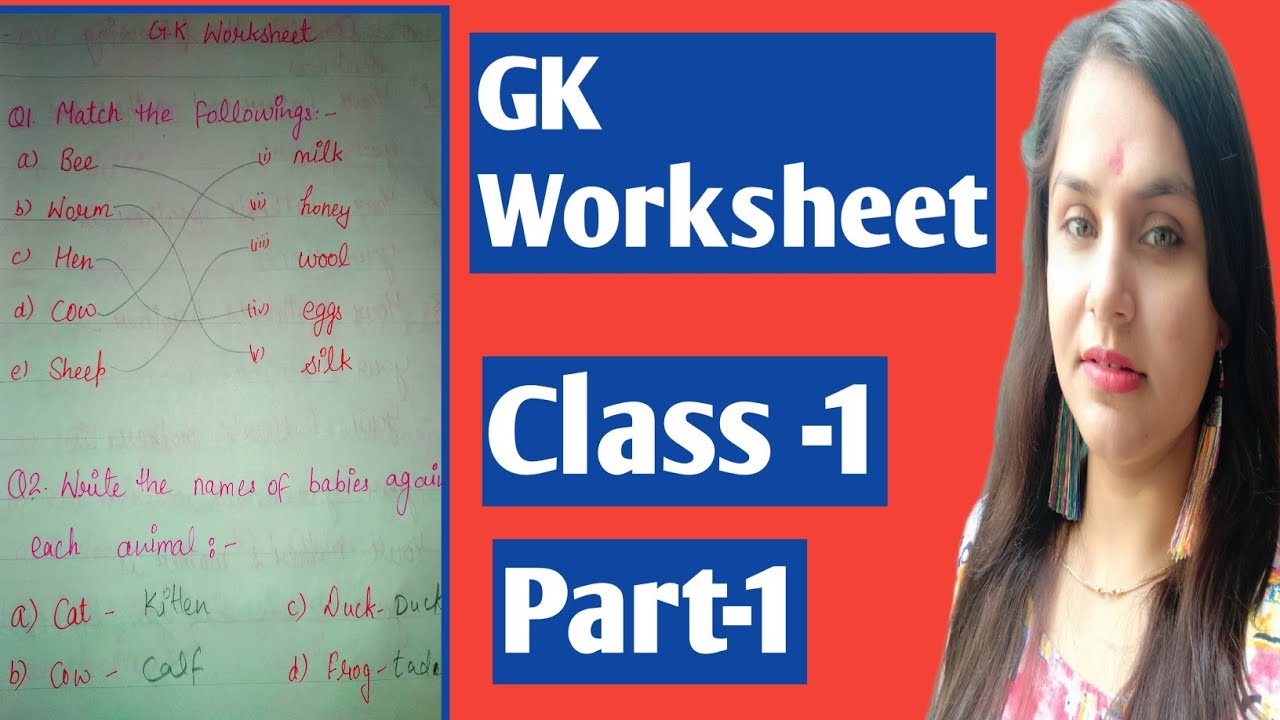 GK Worksheet for class 1 || General knowledge for class 1 #GKforkids