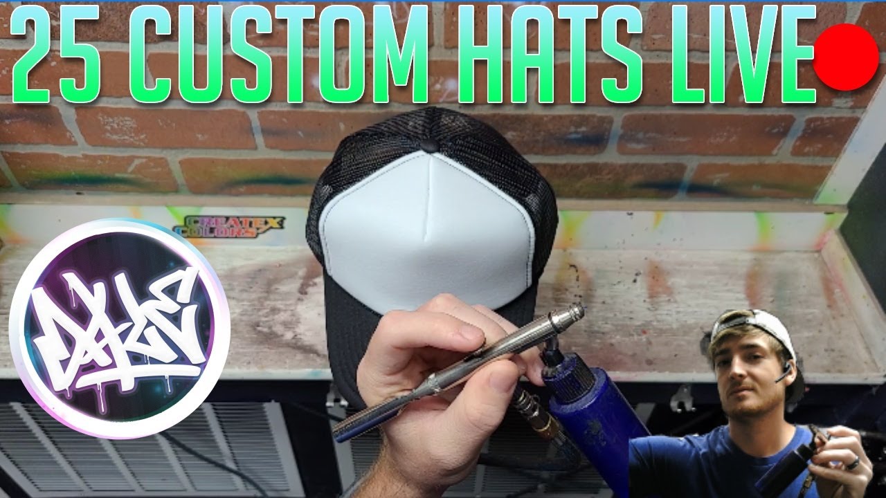Let's paint! 25 custom airbrush graffiti hats 