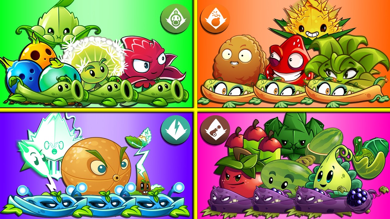 PvZ 2 - 5 Super Team Plant & Mint & Vine Battlez - Who Will Win?