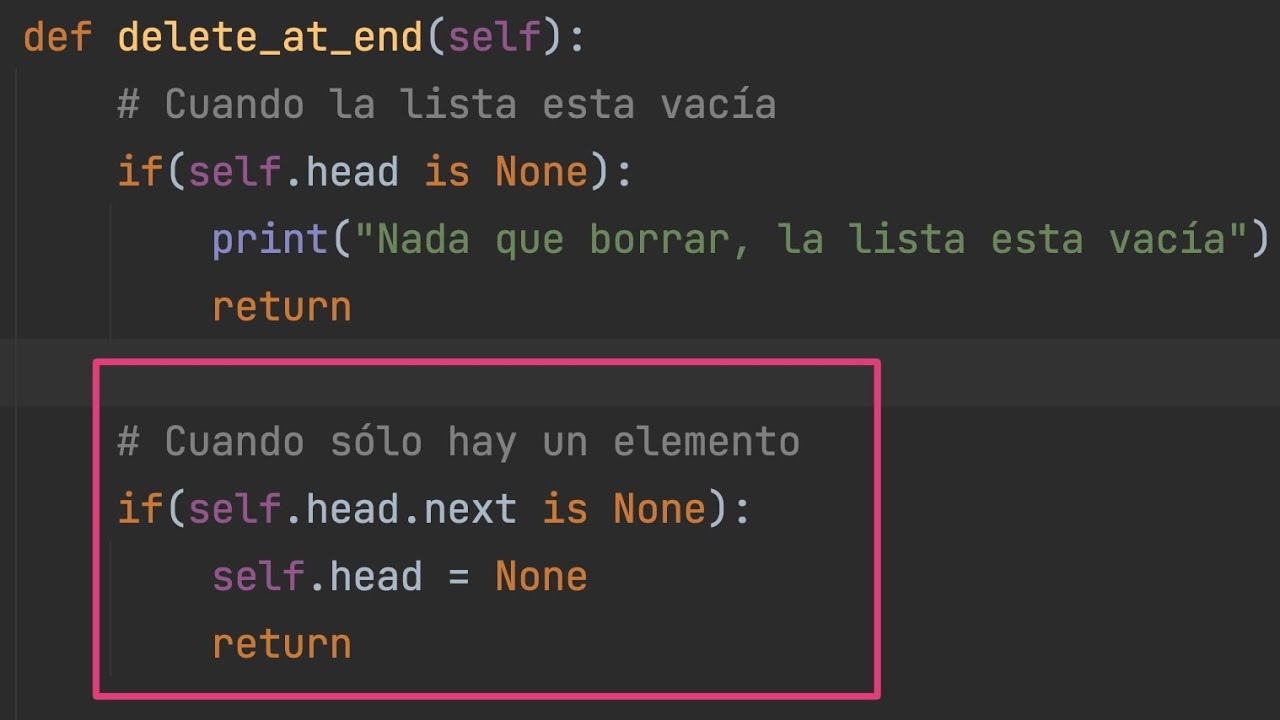 Linked List / Lista enlazada Python 2023. Implementación.