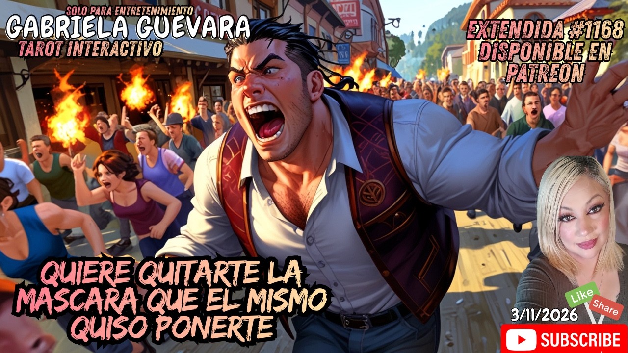 Quiere quitarte la mascara que el mismo quiso ponerte #tarot EXTENDIDA #1168