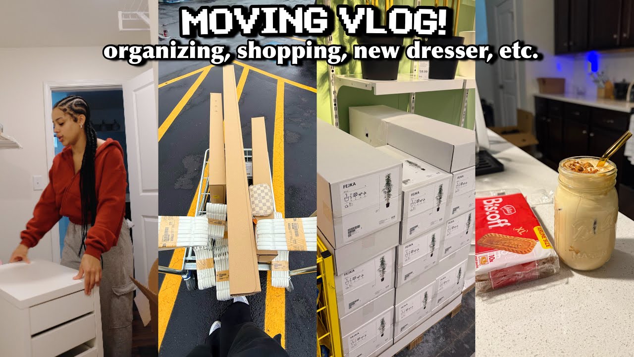 moving vlog 📦 closet setup, ikea shopping, building furniture + more