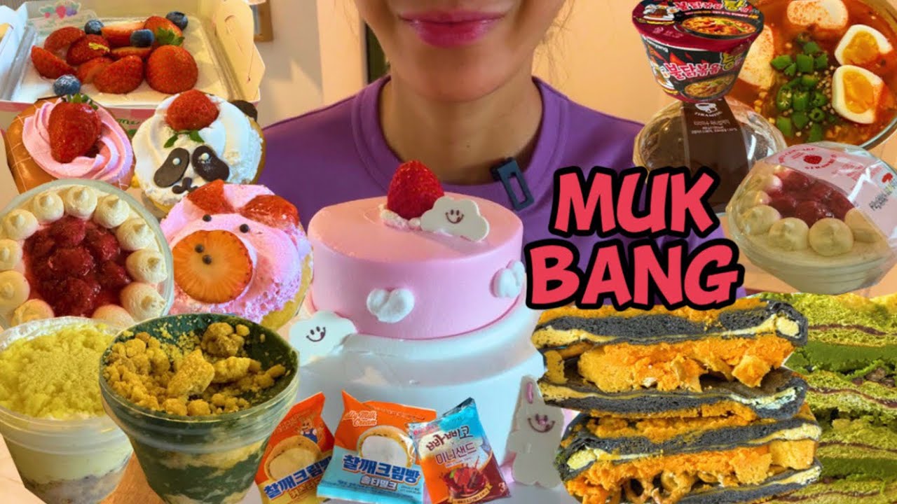 SUB) 디저트 먹방 브이로그 크림 푸딩 황치즈 진진제과  투썸플레이스 노티드 편의점먹방 불닭볶음탕면 DESSERT MUKBANG VLOG CREAM デザートモクバン クリームケーキ