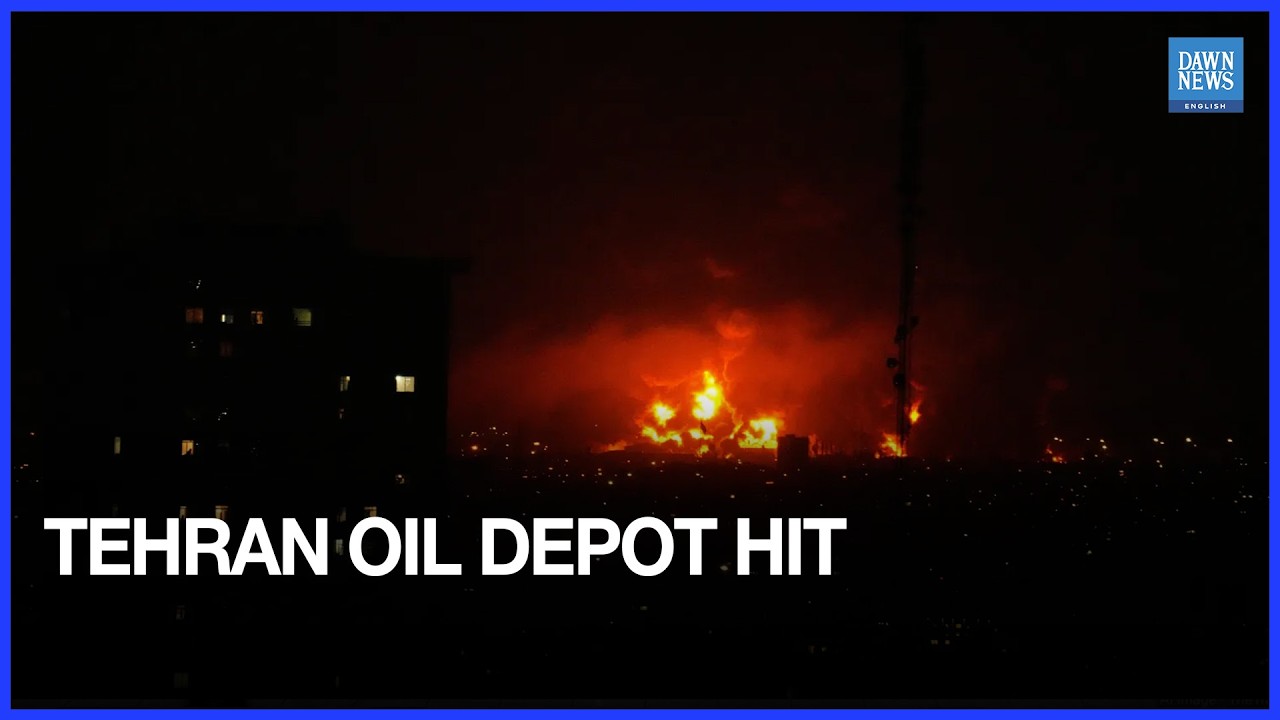 Fire at Tehran Oil Depot After Israeli Missile Strikes