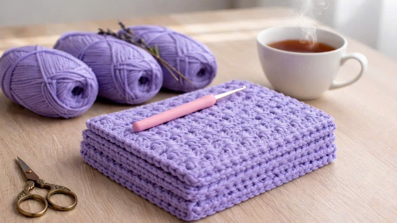 BEAUTIFUL CROCHET FLOWER STITCH 🌸 EASY PATTERN FOR BLANKETS & SCARVES!