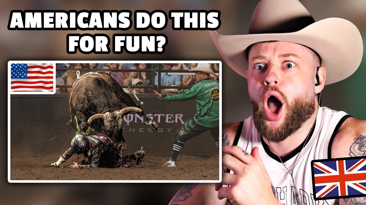 SHOCKED BRIT Reacts to WILDEST Bull Riding Wrecks!