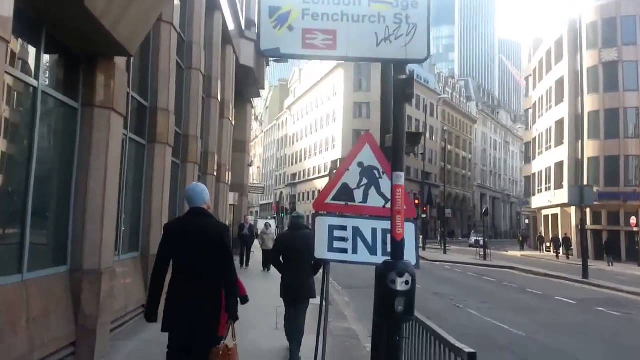 Walking from Aldgate East Station through Fenchurch street (London)
