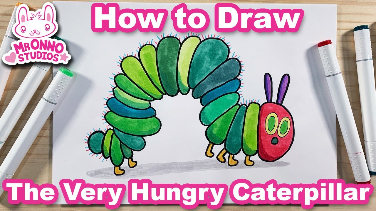 How to Draw The Very Hungry Caterpillar by Eric Carle