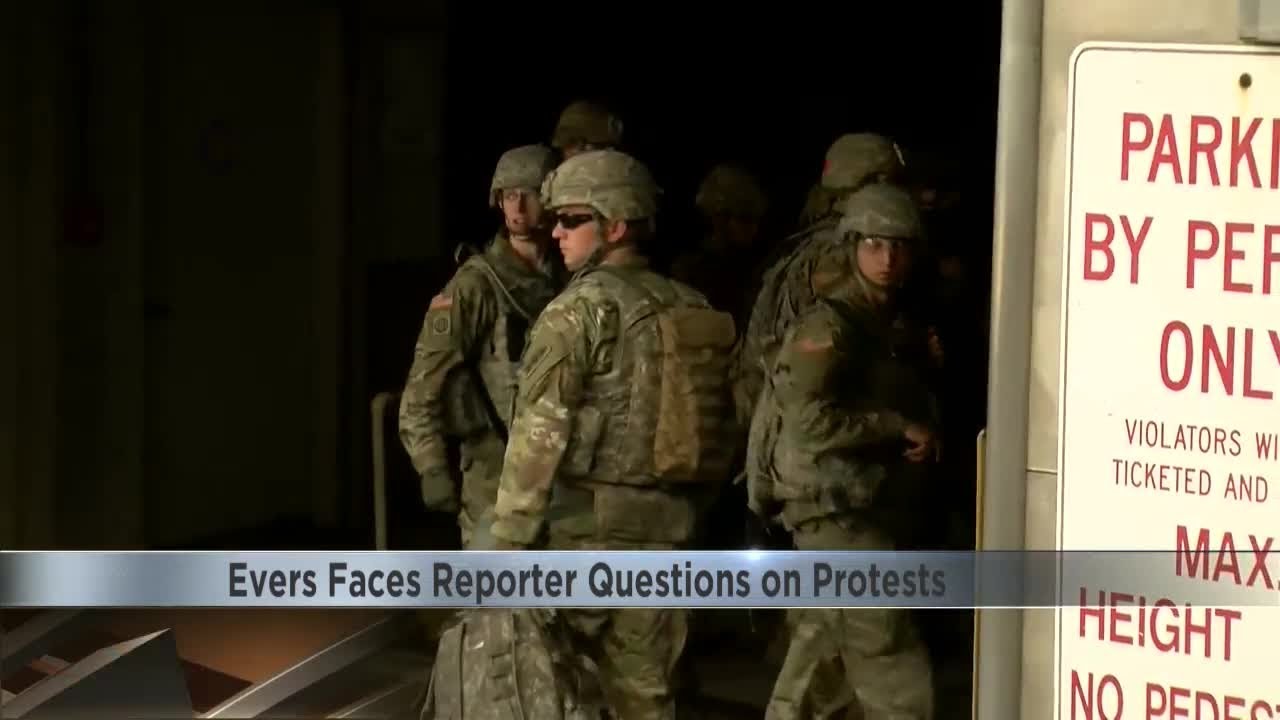 Evers Faces Reporter Questions on Protests