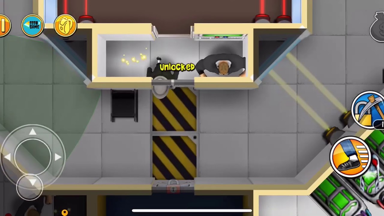 Robbery Bob: CHAPTER 10 - CHALLENGE Level 4 , 100% iOS/Android Walkthrough
