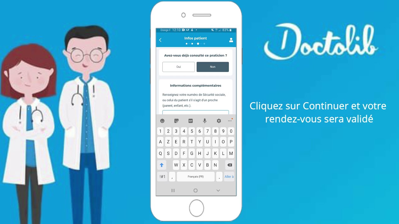 DOCTOLIB sur smartphone
