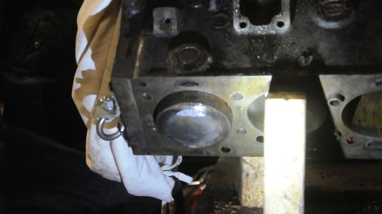 Piston Extration from a Daimler 4.5 ; moving for the first time in 40 years!