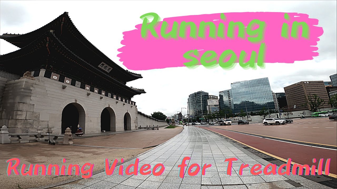 Treadmill Running Video | Seoul Urban Running in the Rain | Virtual Running Tour at Seoul
