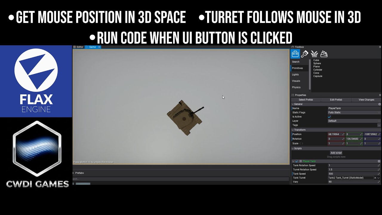 Flax Game Engine: Let's Make A Tank Game!  Part 2