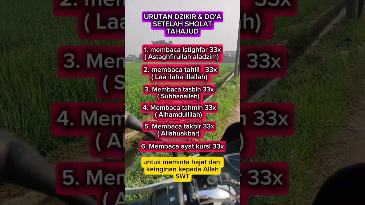 Urutan Dzikir&Do'a setelah sholat tahajjud#doa #amalankebaikan #shortvideo
