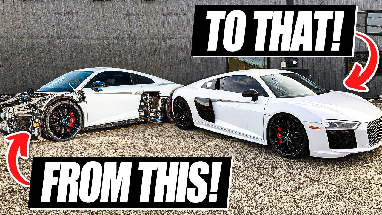 Rebuilding A Wrecked Audi R8 In 5 Minutes