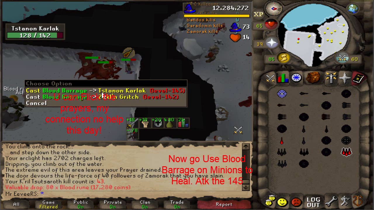 Fast Guide K'ril Tsutsaroth (Zammy) - Solo with Blood Barrage [10 per Trip] - Old School Runescape