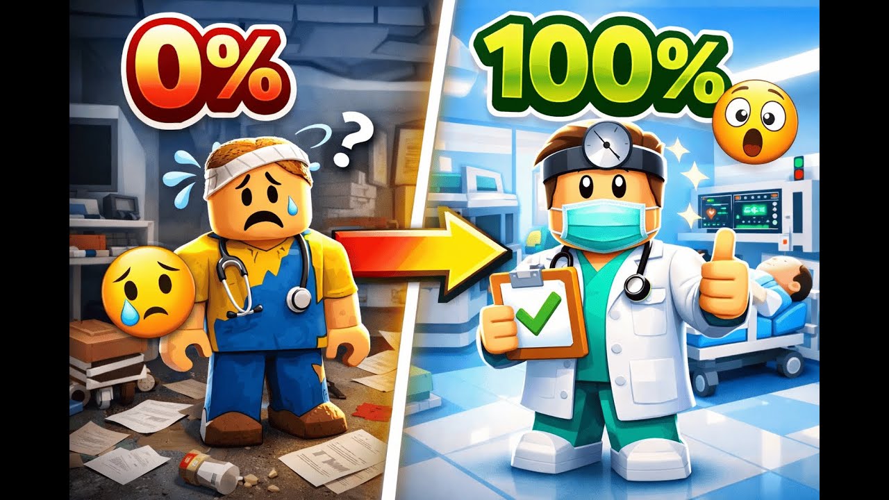 🔴ROBLOX HOSPITAL GAMEPLAY | 0% → 100% PROGRESSION || PART 1