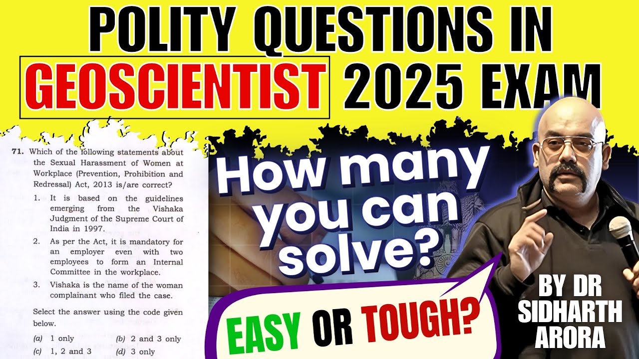 Polity Geoscientist 2025 Question Paper Analysis by Dr. Sidharth Arora | UPSC Geoscientist 2025 Exam