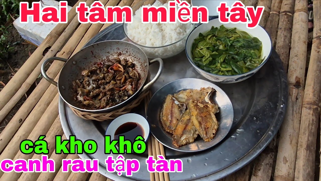 Hai tâm miền tây mò cá ốc về kho khô nấu canh rau tập tàn quá đỉnh. 