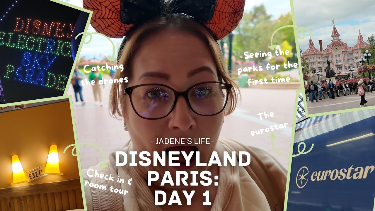 Disneyland Paris Day 1 Travel Vlog | Eurostar, Santa Fe Cars Hotel, Parades & Fireworks!🏰🚅