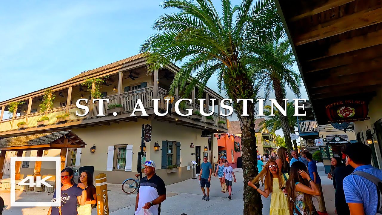 Cozy St. Augustine Downtown ❤️ Walking tour in July 2023 | 4K HDR 60fps