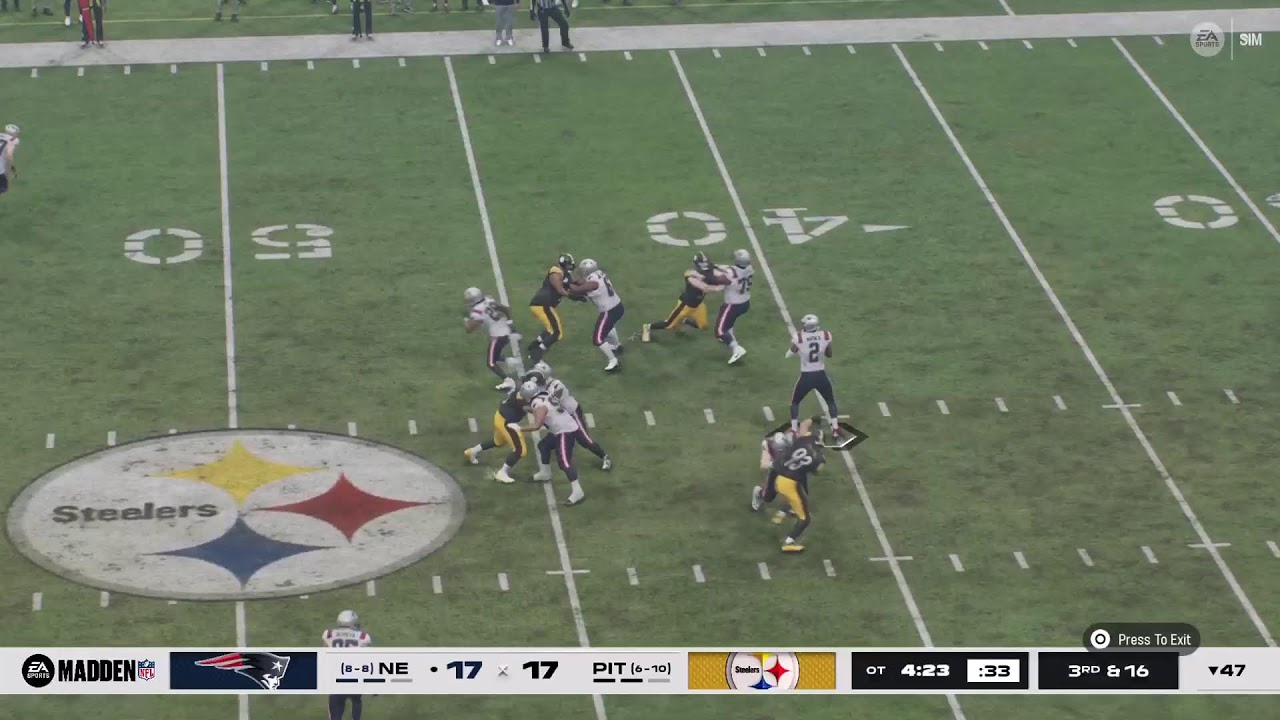 Madden STB Steelers Vs Pats Week 18