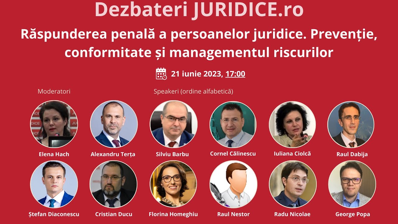 Răspunderea penală a persoanelor juridice. Prevenție, conformitate și managementul riscurilor