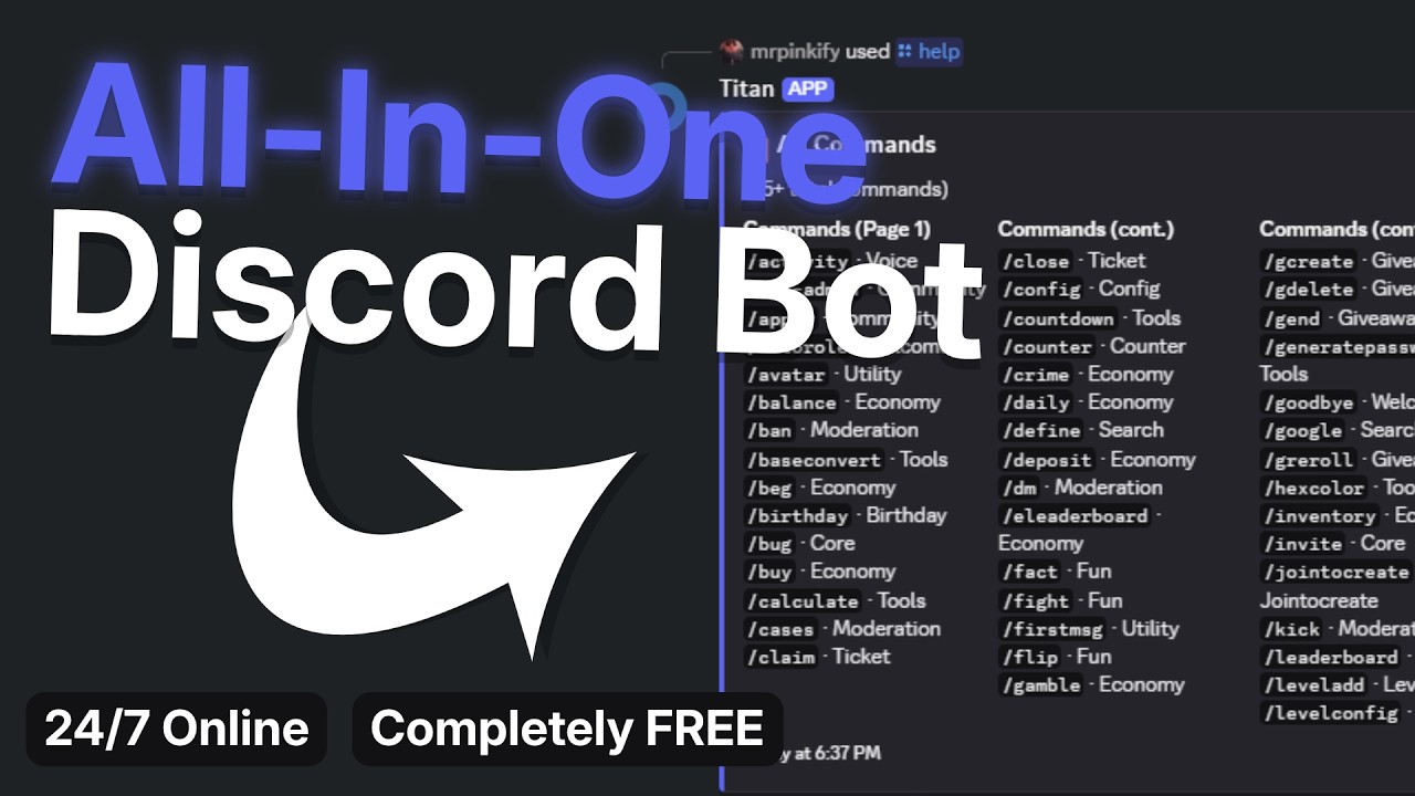 Как создать круглосуточного Discord-бота с более чем 150 командами &mdash; без программирования (2026)
