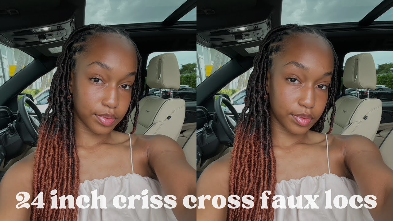 criss cross faux locs | 24 inch ombre soft locs | do my hair with me!