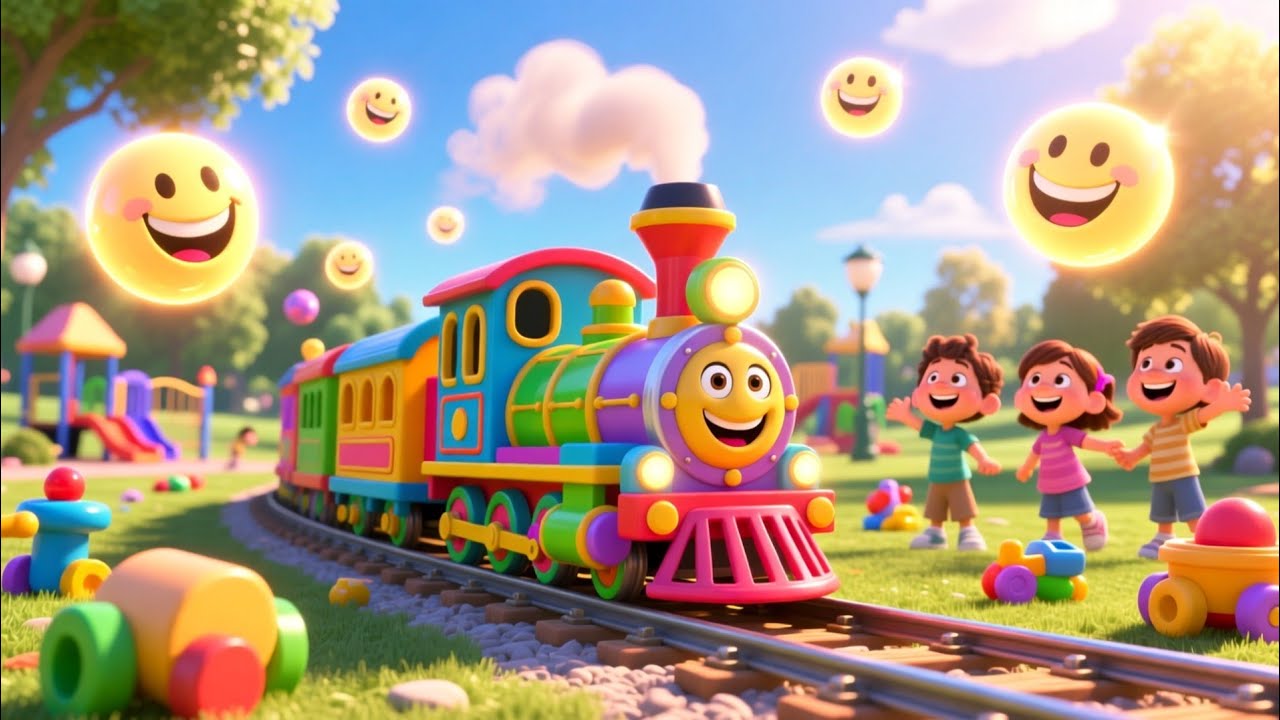 Учимся делиться с радостью! 🚂💖 | Красочная песенка про поезд для детей | Делиться и проявлять доб...